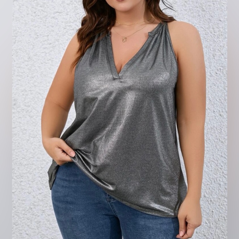 SHEIN 4XL Gorgeous Metallic Tank